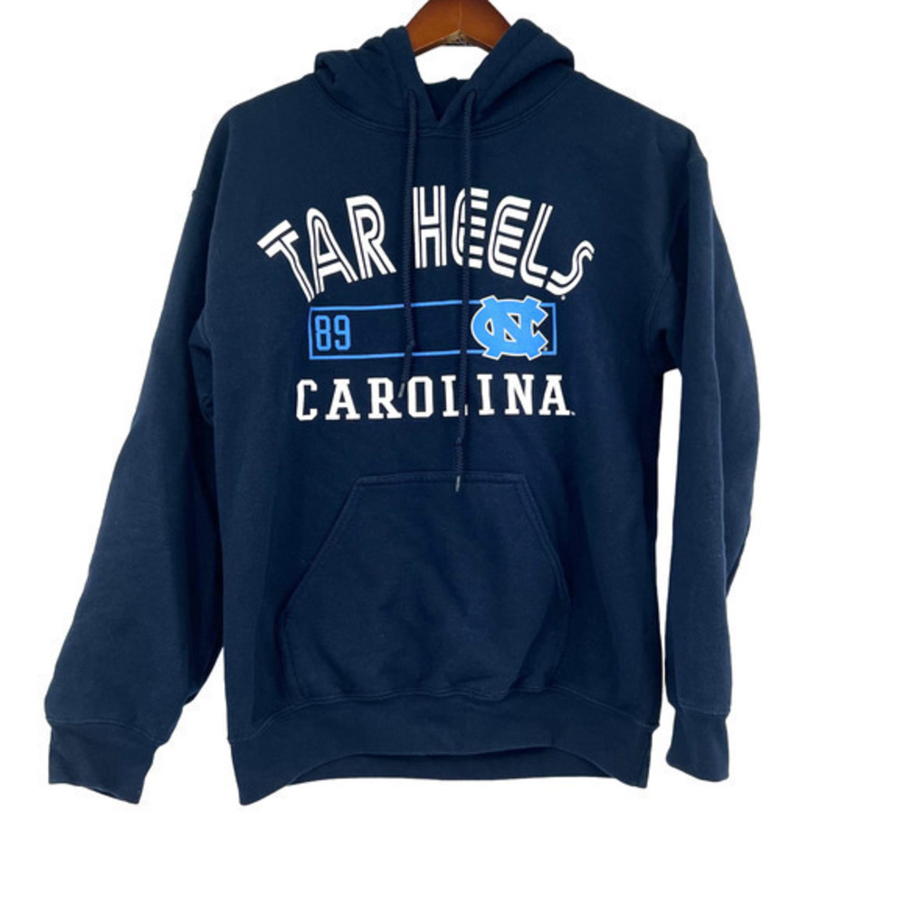 Carolina Tar Heels navy blue pullover unisex logo sweatshirt hoodie size small